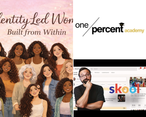 Skool Communities for Women that have impacted my Personal Development Journey cover photo collage