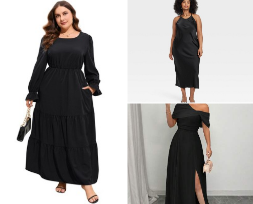 Plus Size Black Dresses cover photo collage
