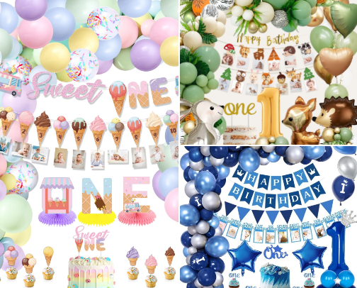 First Birthday Party Decor Ideas 2026 | Trending Balloon Arches, Backdrops & Table Setups #Walmartpartner cover photo collage