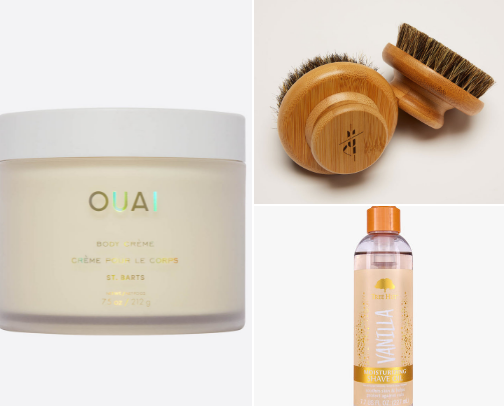 it girl body care products 🤎 cover photo collage
