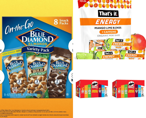 variety of snacks for on the go cover photo collage