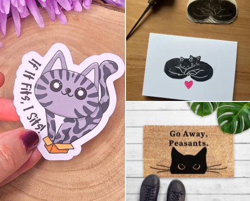 Gifts for cats and cat lovers (UK based) cover photo collage