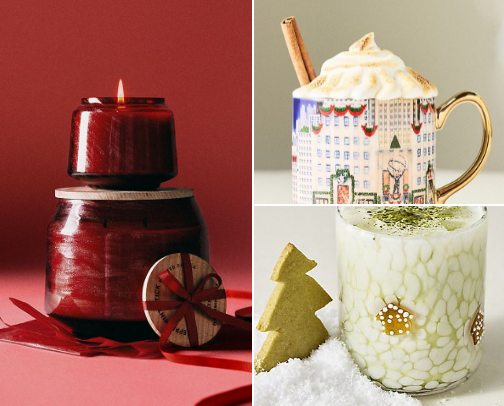 Anthropologie Christmas decor cover photo collage