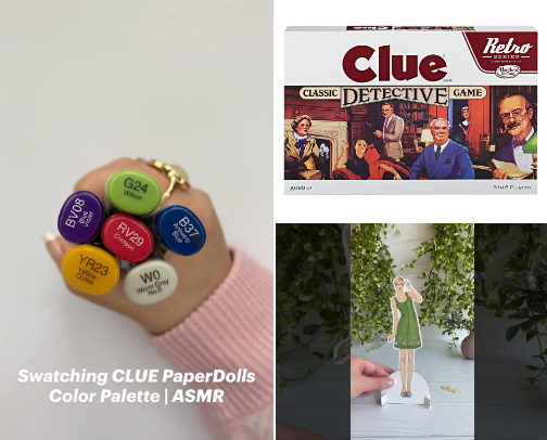 The Copic Sketch Markers I used to render my CLUE inspired PaperDolls | color palette inspo cover photo collage