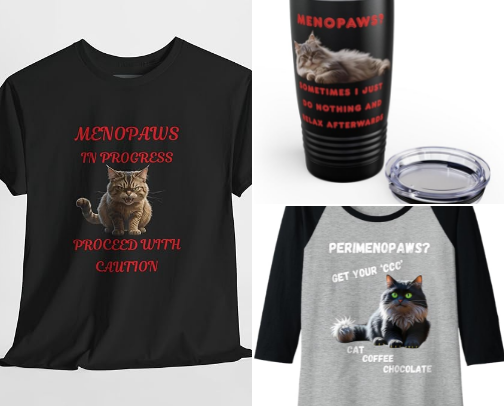 Menopause: Welcome to the Hot Flashes & Hairballs Collection! 🔥😺 cover photo collage