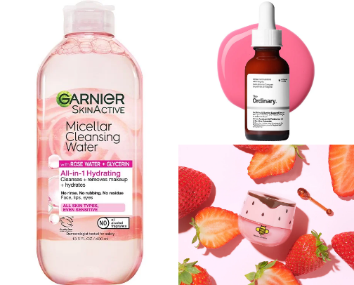 My go to skincare products🍯 cover photo collage