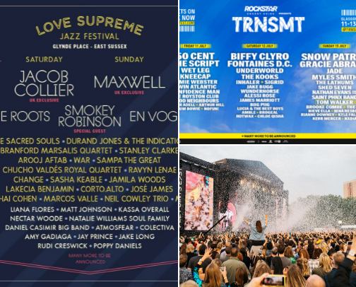 🪩 UK Festivals to Book This Year 🪩 cover photo collage