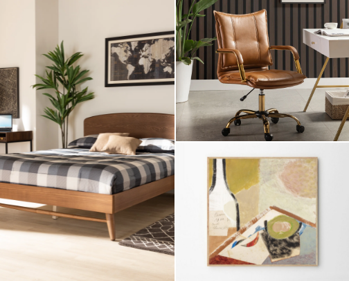 Milos Bedroom/ Office Makeover cover photo collage