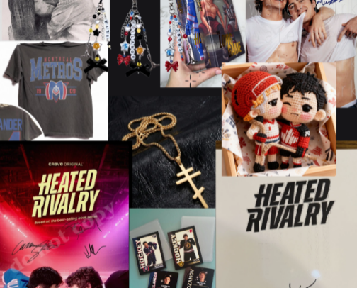 Heated Rivalry Fan Essentials- Books, Merch and DIY kits cover photo collage