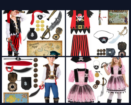 Ultimate Pirate Costume Adventure Guide for Kids cover photo collage