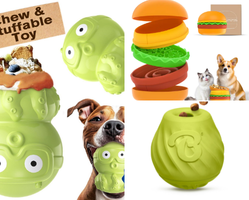 Louie’s Favorite Enrichment Toys & Mealtime Essentials cover photo collage