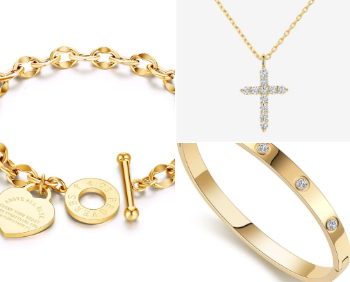 🇺🇸Gold jewelry cover photo collage
