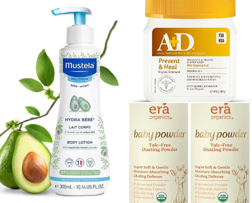 Skincare products for children cover photo collage