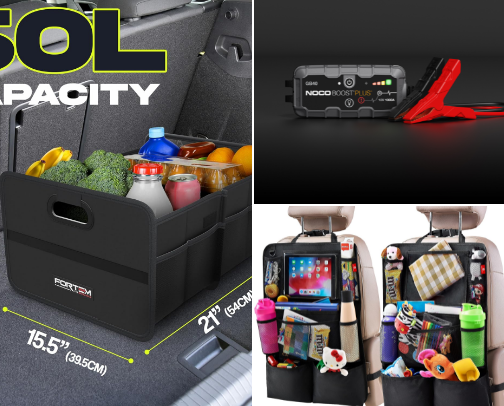 Things I Always Keep in My Car (Emergency + Clean-Up + Organization) cover photo collage