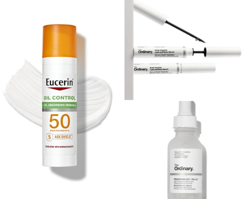 Face care products for oily skin cover photo collage