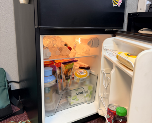 Stocking my office mini fridge and snack cabinet! cover photo collage