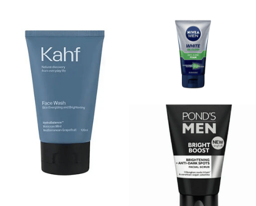 Rekomendasi facial wash yang bikin wajah cerah buat cowok 😎🧒🏻 cover photo collage