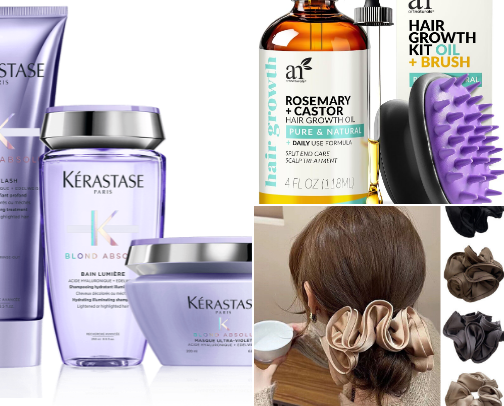 Blonde hair care/Fast hair growth/Curls/Hair oiling/Best purple shampoo👸🏼🤍 cover photo collage