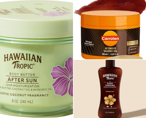 Summer essential recs for burning responsibly + some other goodies☀️🌅 cover photo collage