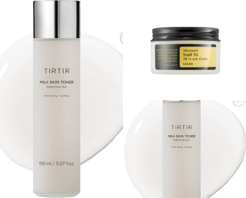 Amazing corean skincare products cover photo collage