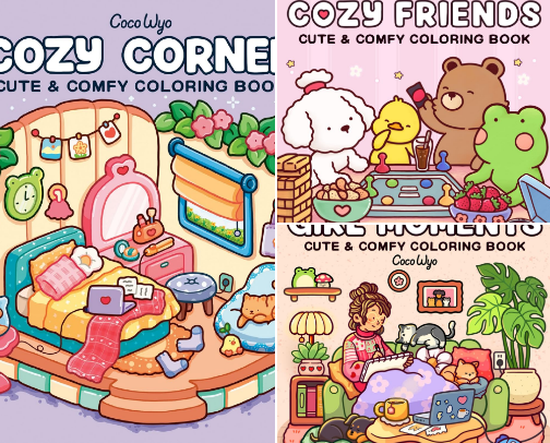 Colouring books cover photo collage