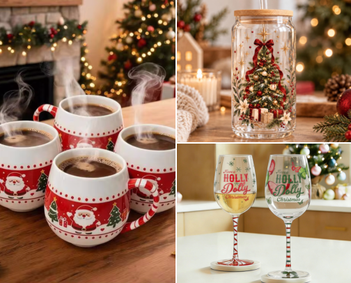 🎄 Christmas Mugs & Glasses cover photo collage