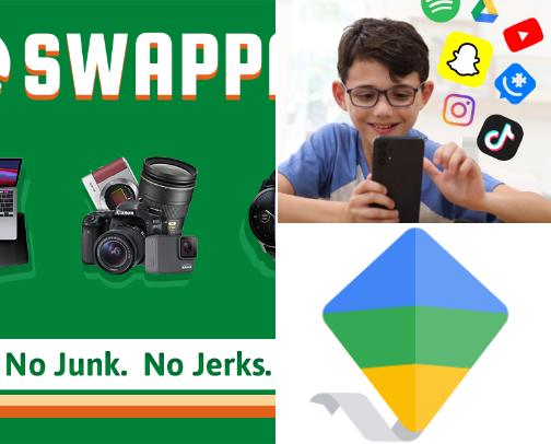 Phone savings & kids monitoring app cover photo collage