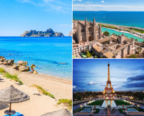 Dream travel destinations✈️ cover photo collage