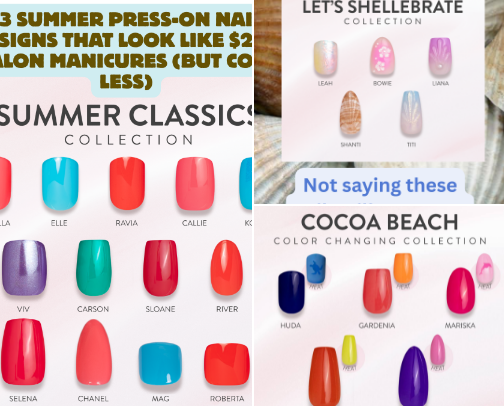 Summer ready press on nail trends cover photo collage