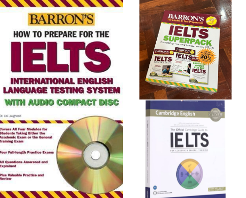 Read Now - Barron's IELTS with Audio CD: International English Language Testing System study companions cover photo collage