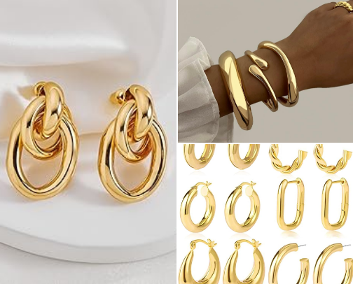Gold Jewelry cover photo collage