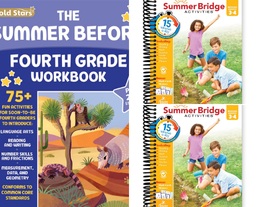 Read Online - The Summer Before Fourth Grade Workbook: Bridging 3rd to 4th Grade with 75+ Activities Math, Reading, Writing, Language Arts, Fractions, Geometry, and More! home enrichment picks cover photo collage
