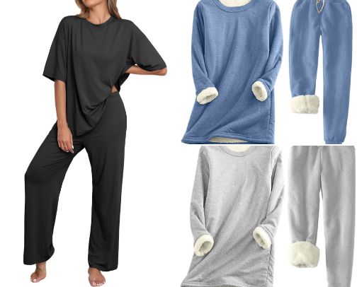 Lounge and Cozy Sleepwear for Women: Assorted Styles for Sleeping or Relaxing Around the House cover photo collage