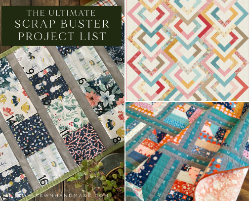 The Ultimate List of Scrap Buster Quilt Patterns cover photo collage