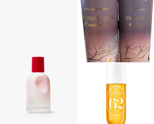 Perfumes and scents cover photo collage