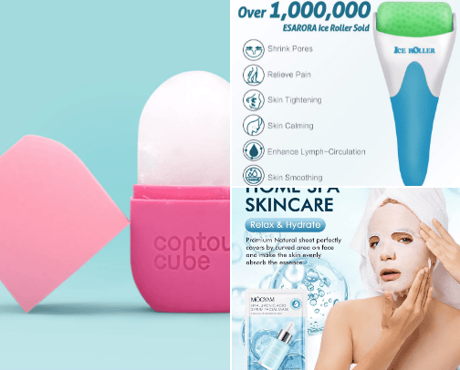 Masks/ Beauty tools cover photo collage