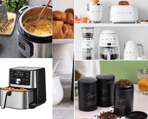 Kitchen appliances cover photo collage