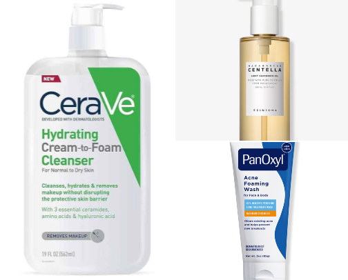 Current skincare staples (prone to cystic acne from pcos) cover photo collage