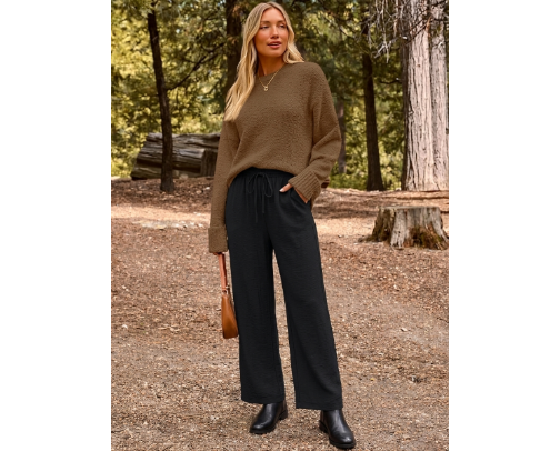 Chunky Knit Sweater Outfit | Effortless Elevated Casual cover photo collage
