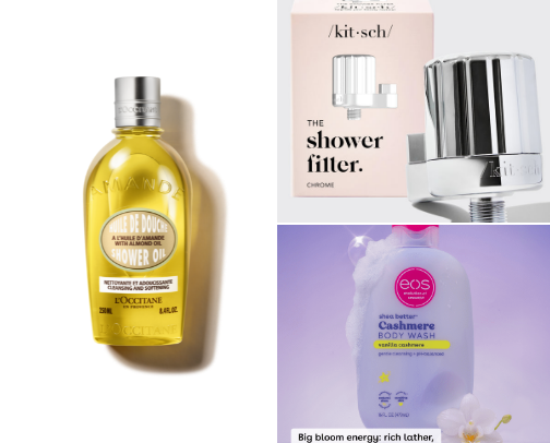 Hot girl shower essentials cover photo collage