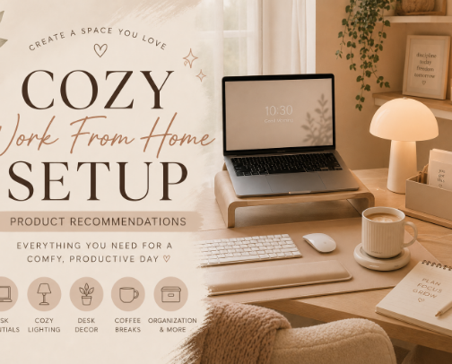 COZY WFH SET UP cover photo collage