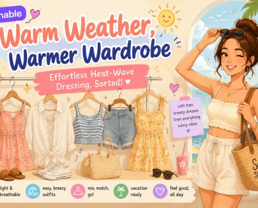 Warm Weather, Warmer Wardrobe. Effortless Heat-Wave Dressing, Sorted! ☀️ cover photo collage