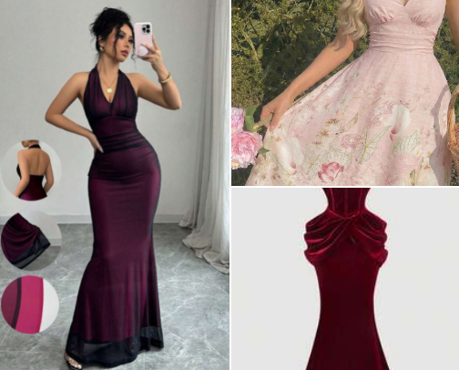 Shein Elegant Dresses for a budget-friendly cover photo collage