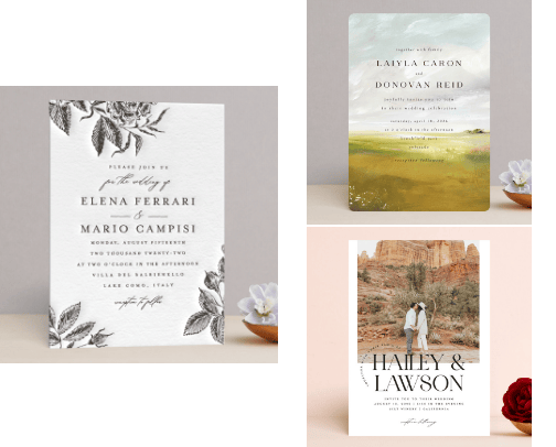 Wedding invitation cover photo collage