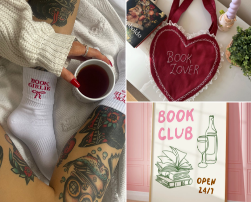 book lovers list of cute stuff 📚🥰 cover photo collage
