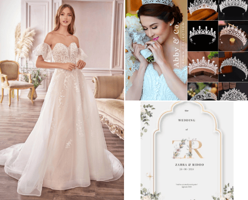 Wedding Gown for Bride & Groom cover photo collage