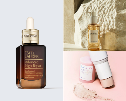 Day and night routine ingredients 🤍 cover photo collage