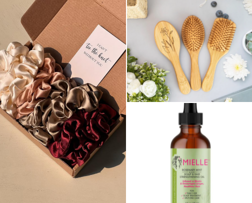 Healthy Hair accesories cover photo collage