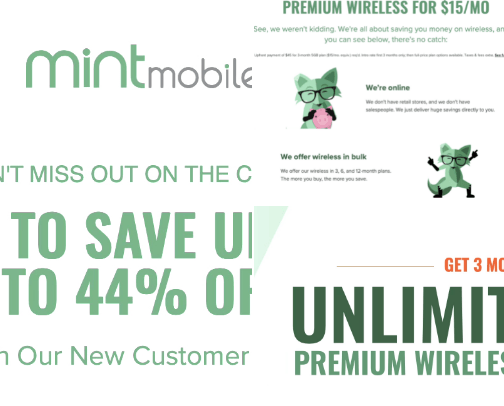 Amazing prices for Mint Phone plans cover photo collage