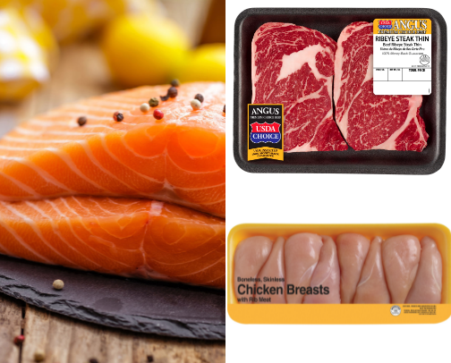 Meat, Seafood and other Fresh Products cover photo collage